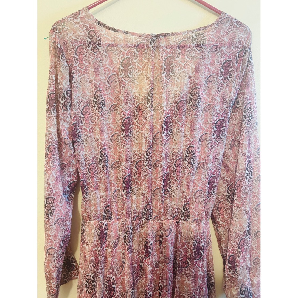 Indigo‎ Rose Maxi Dress Womens Small Pink Paisley Metallic Excellent Boho Wrap - Picture 11 of 11